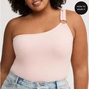 One-Shoulder Pink Top